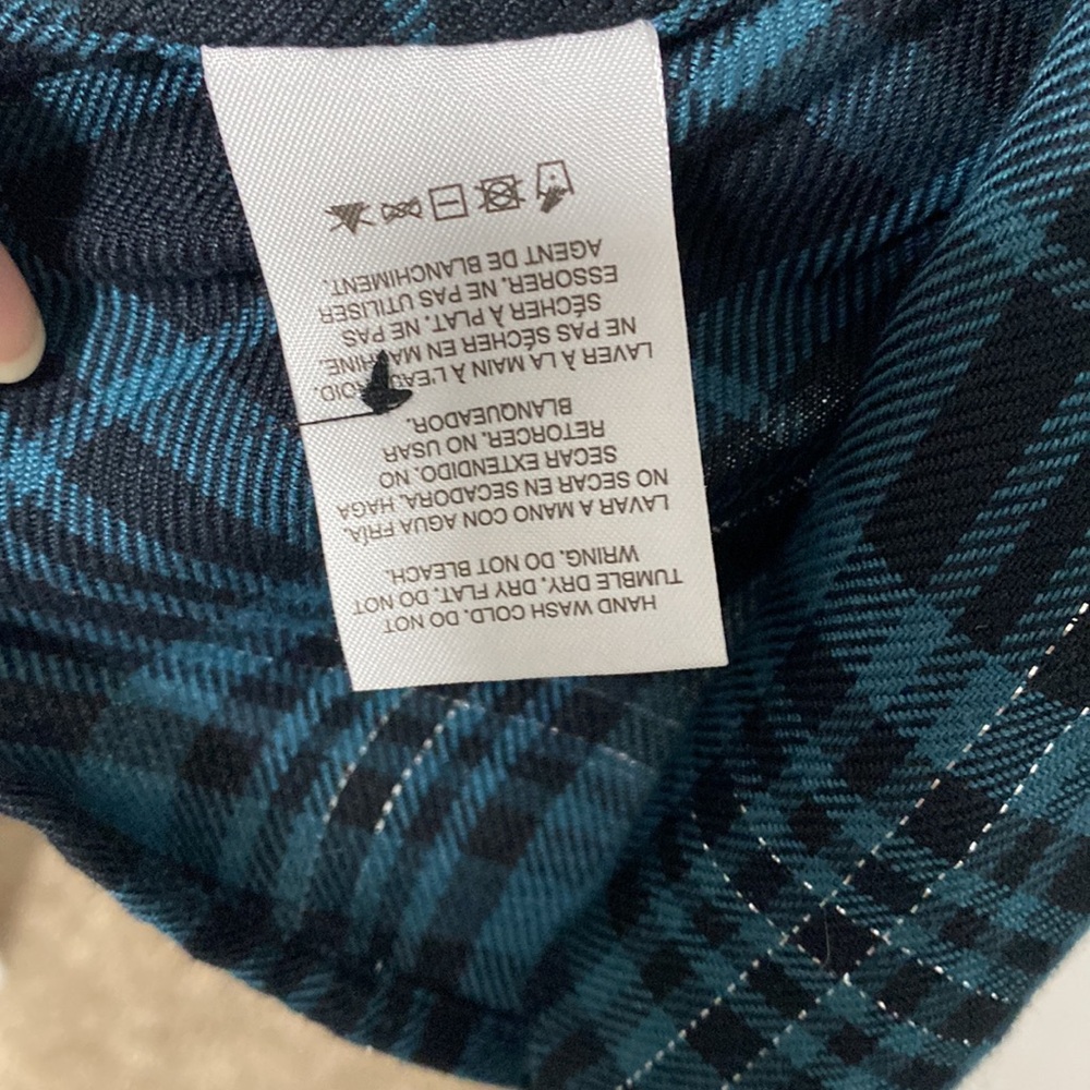 Thread & Supply Teal and Black Plaid Shirt - Picture 4 of 4